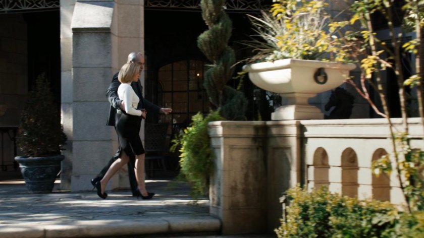 Stephanie and Gideon Malick outside their mansion.