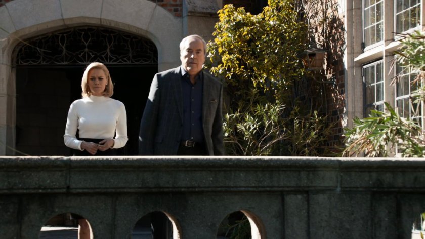 Stephanie and Gideon Malick outside their mansion.