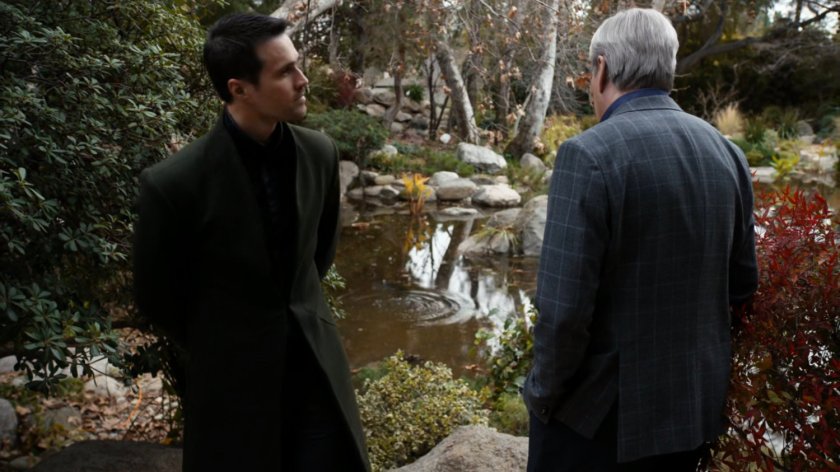 Hive and Gideon Malick by a pond.
