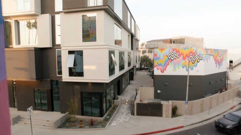 Exterior of Illinois parking structure.