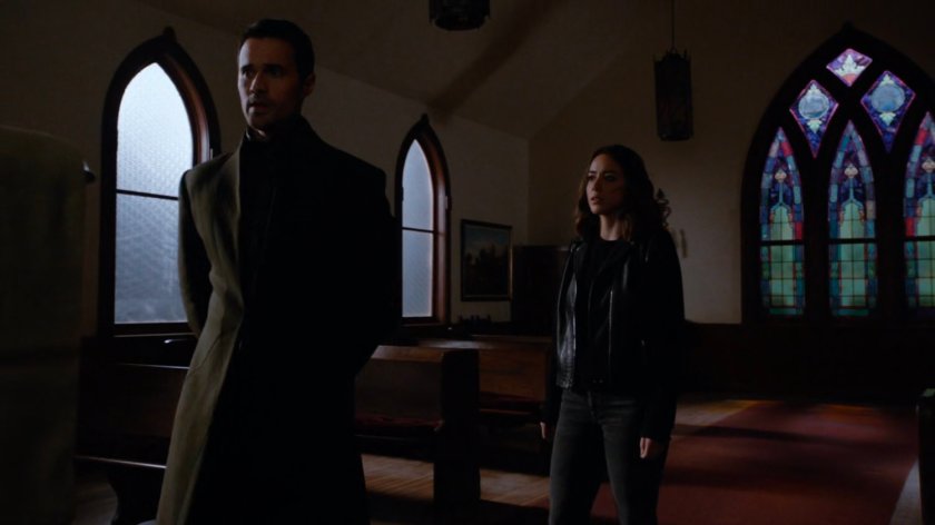 Daisy and Hive inside Union City church.