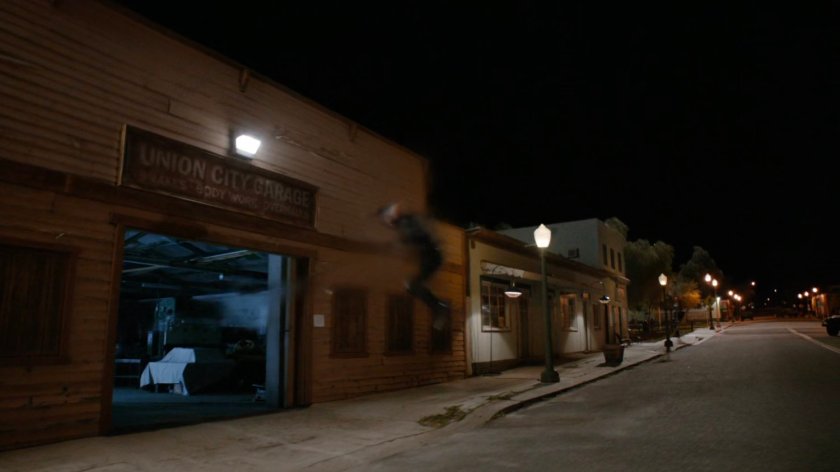 Mack being thrown from Union City Garage.