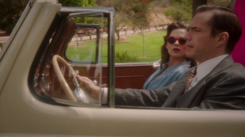 Jarvis drives Peggy along a Los Angeles road.
