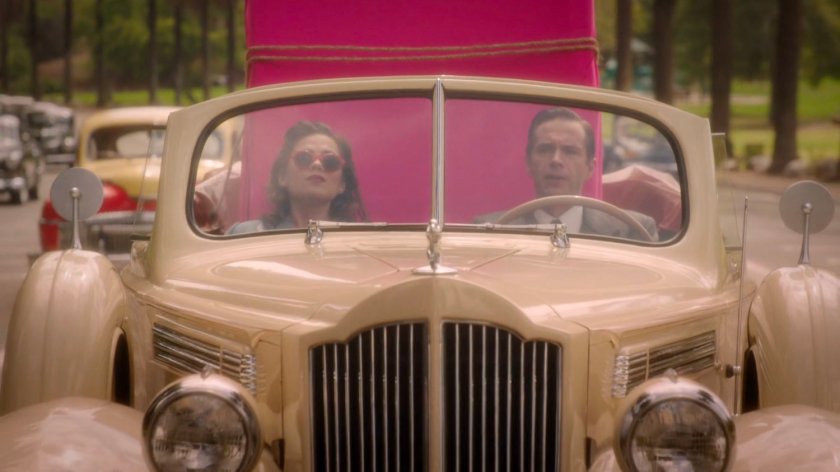 Jarvis drives Peggy along a Los Angeles road.