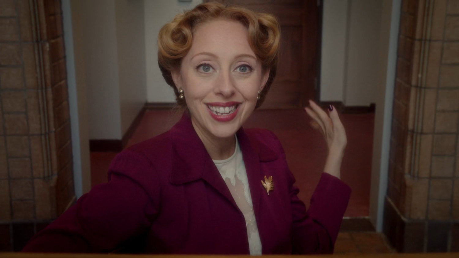 Receptionist in the Isodyne Energy lobby.