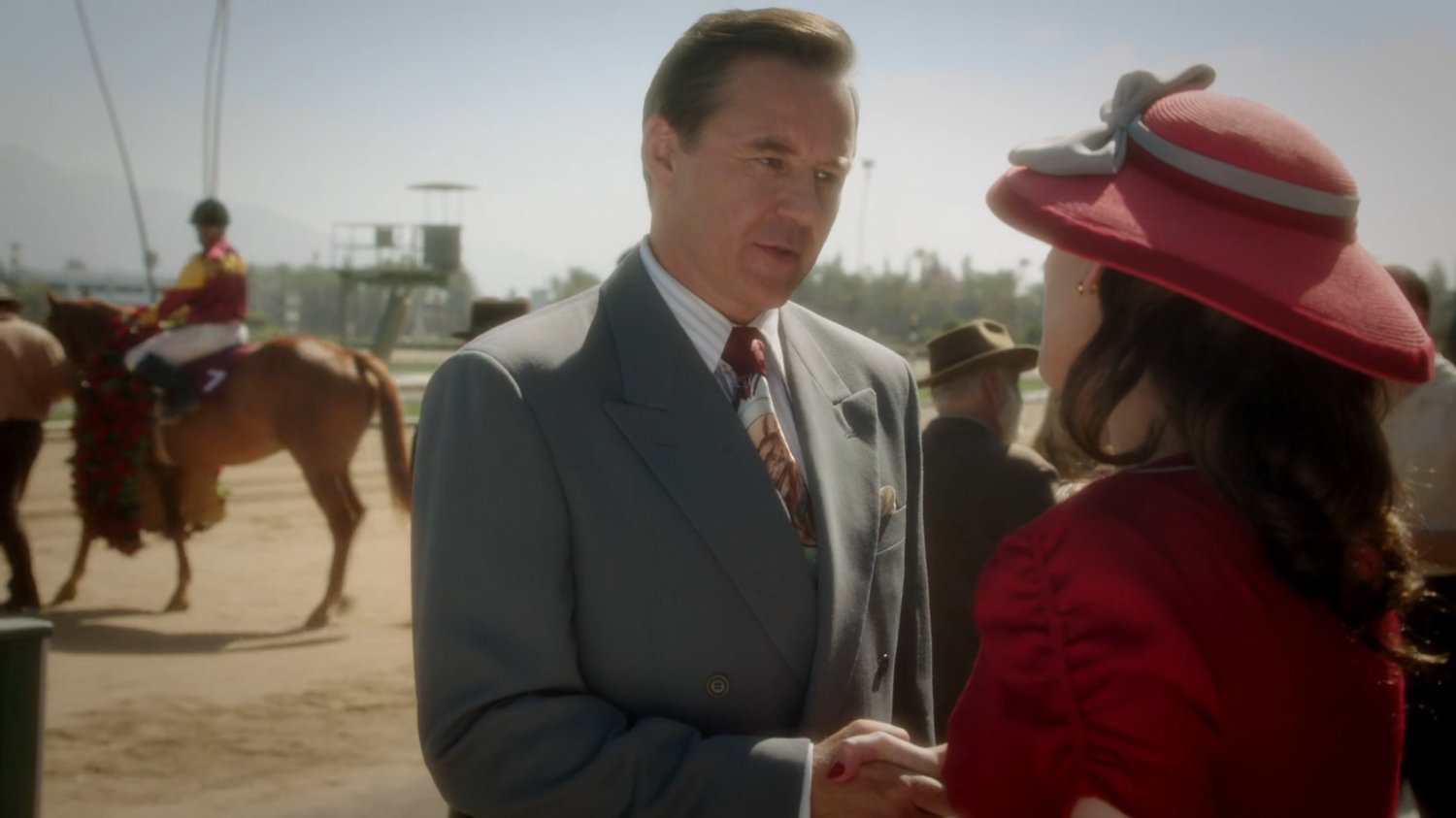 Calvin Chadwick and Peggy at Santa Anita racetrack.