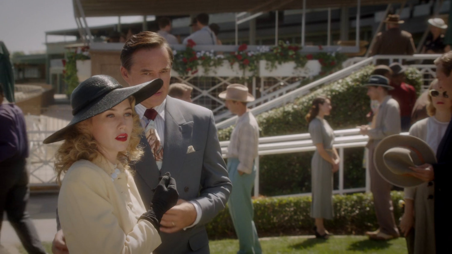 Whiney Frost and Chadwick at Santa Anita racetrack.