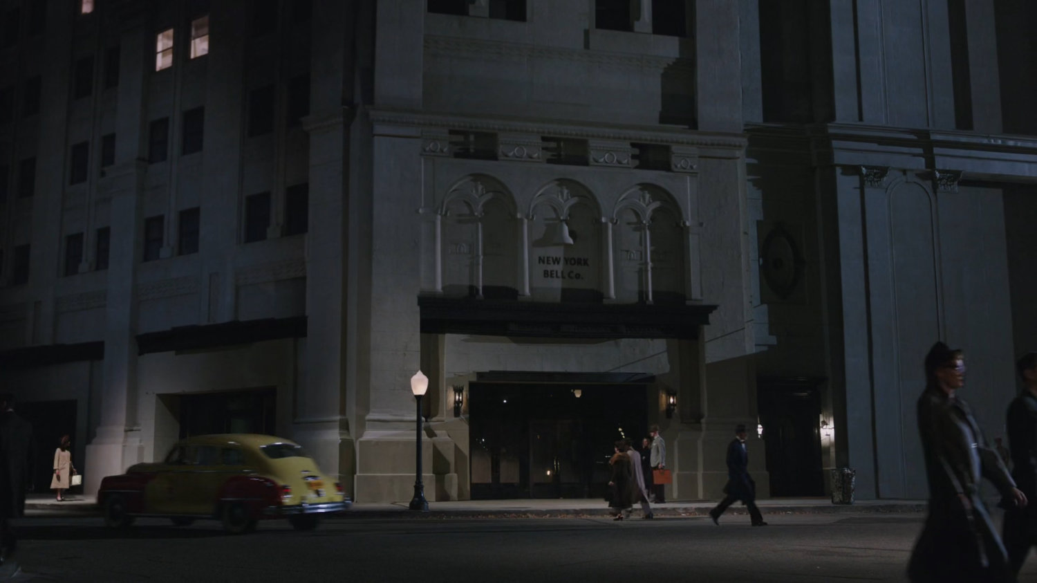 New York Bell building at night.