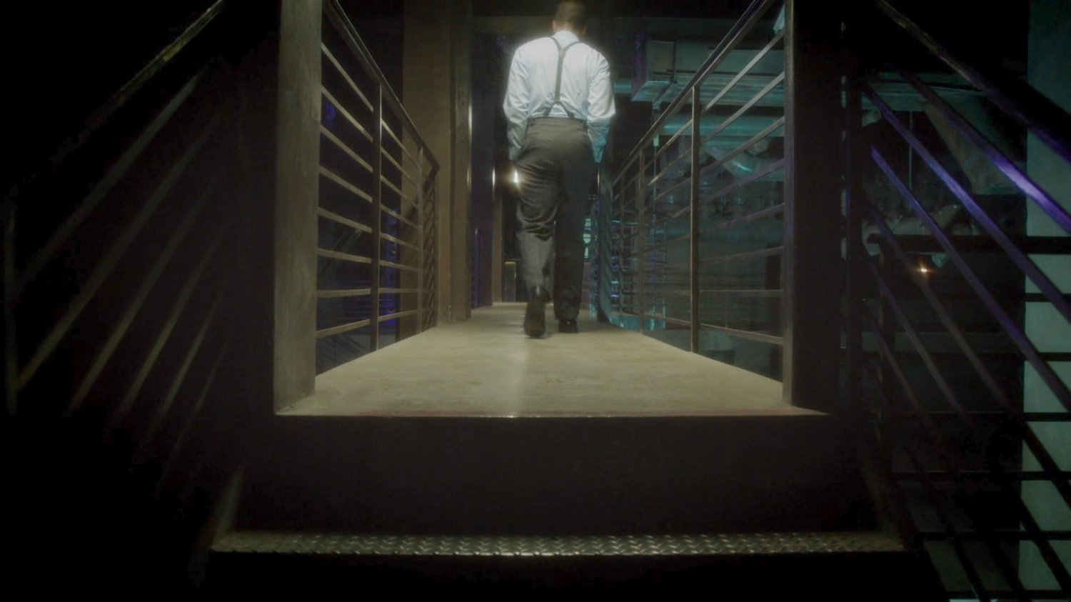 Jason Wilkes on a catwalk in Isodyne Energy.