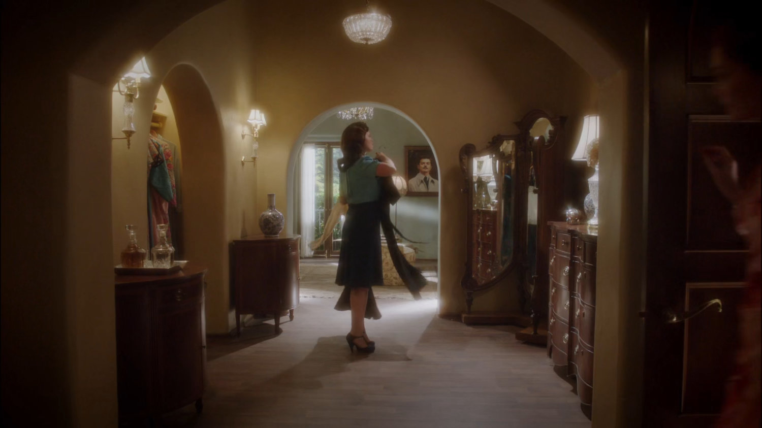 Peggy in the Stark Mansion dressing room.