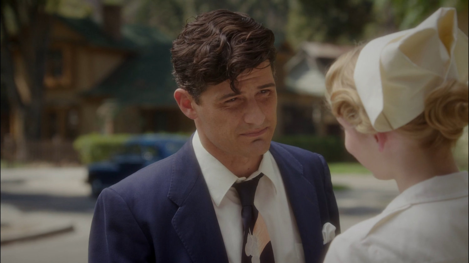 Sousa and Violet outside his house.