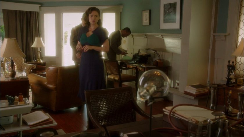 Peggy inside Jason Wilkes house.