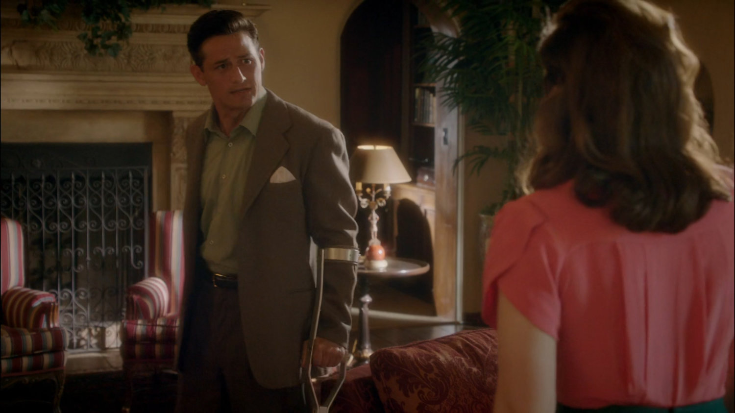 Sousa and Peggy in Stark Mansion study.