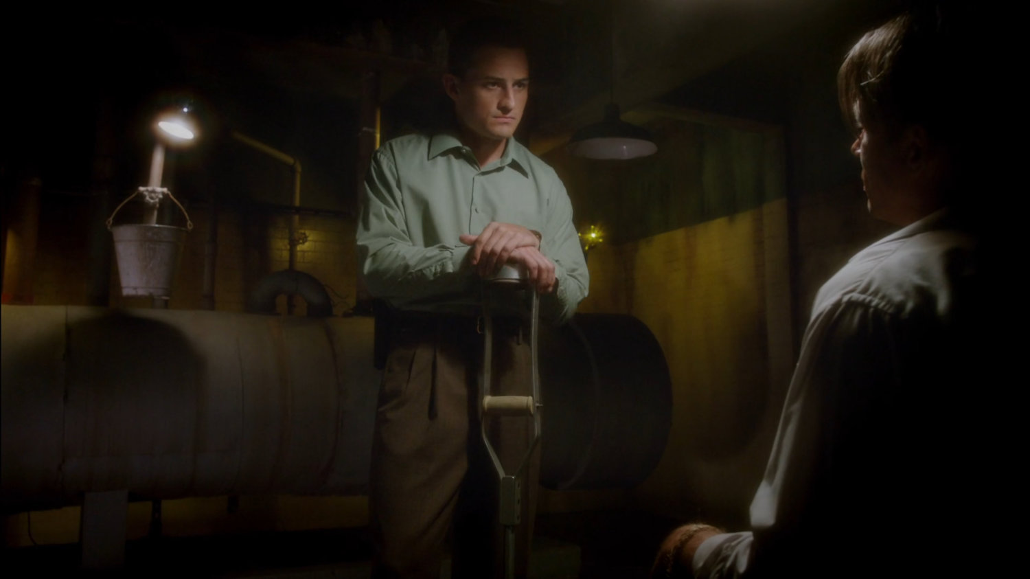 Sousa and Rufus Hunt in SSR broom closet.