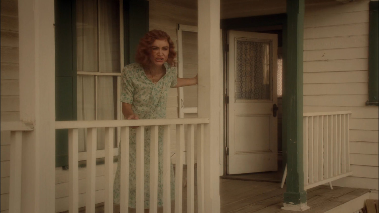 Wilma Cully on her front porch.