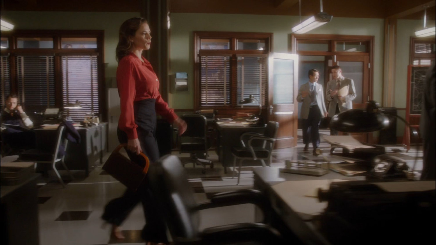 Peggy walking through the SSR offices.