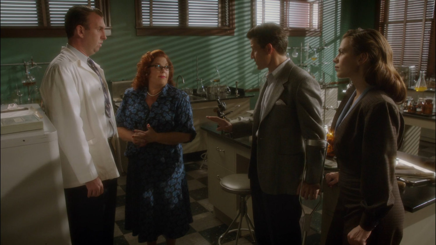 Dr. Samberly, Rose, Sousa, and Peggy in the SSR labs.