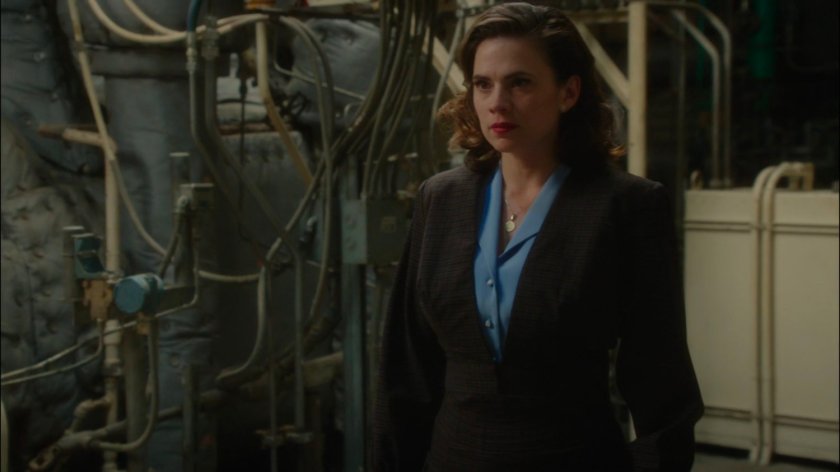 Peggy in the Roxxon Warehouse.