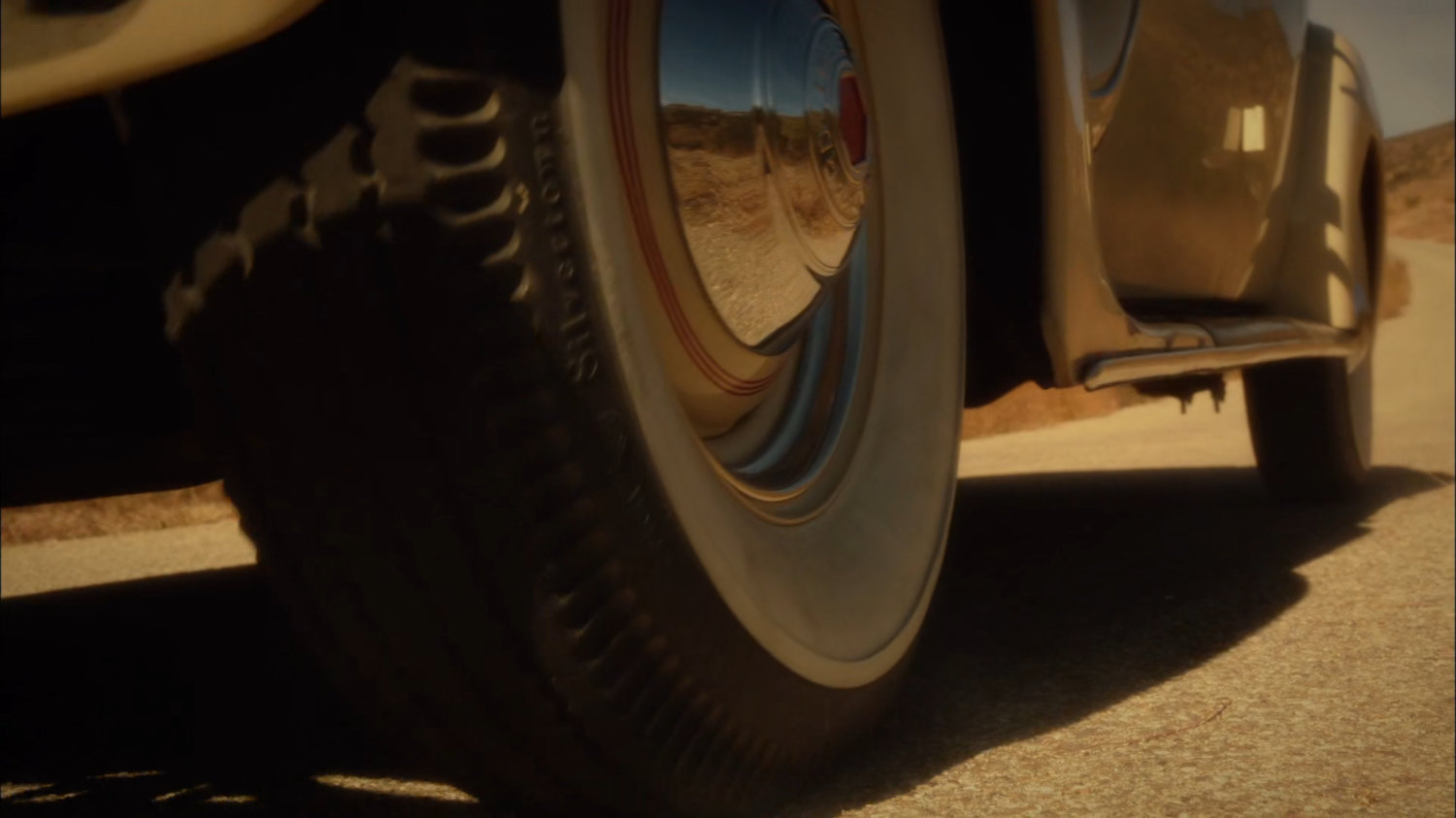 Closeup of tire of car.
