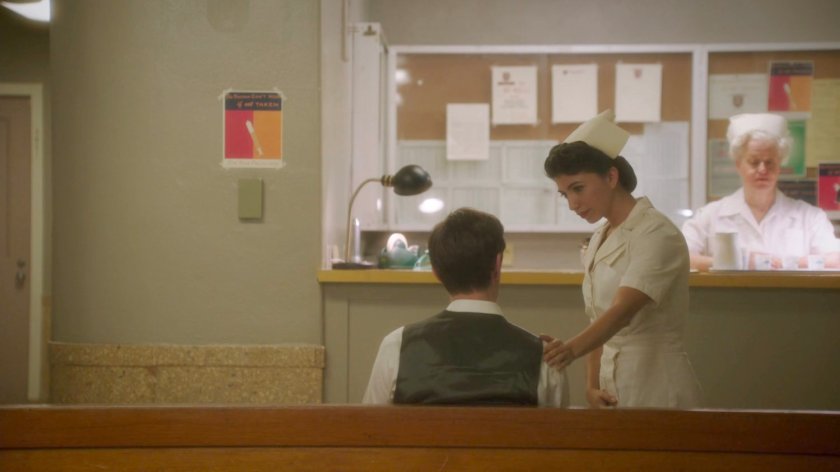 Jarvis and a nurse inside Waverly Memorial Hospital.