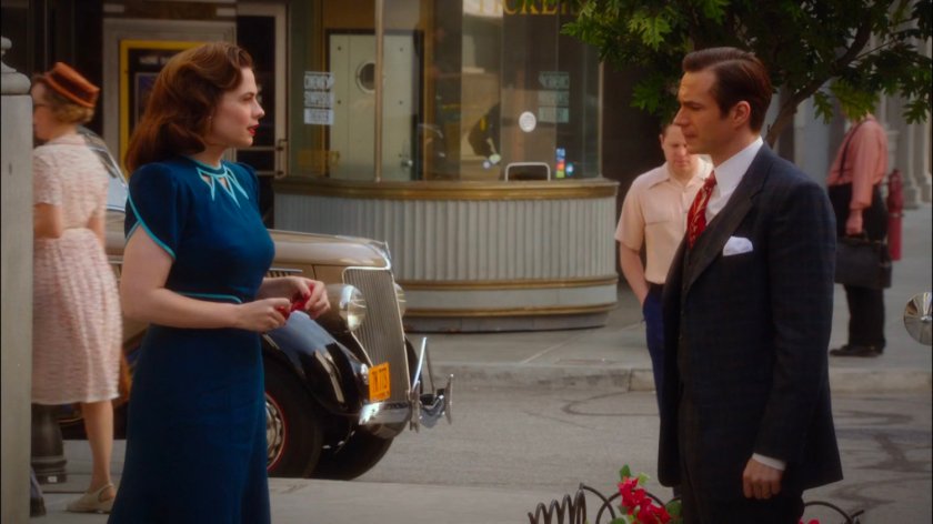 Peggy and Jarvis say goodbye outside theater.