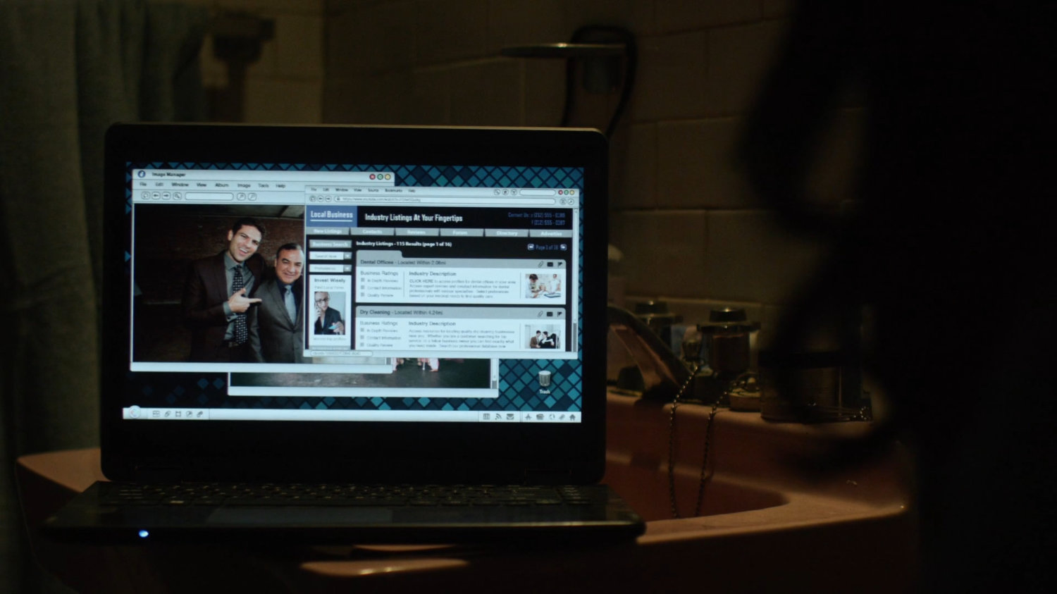 Information on Gregory Spheeris on Jessica's computer screen.