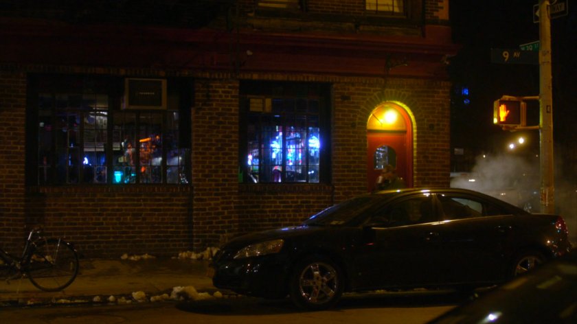 Exterior corner of Luke Cage's bar.