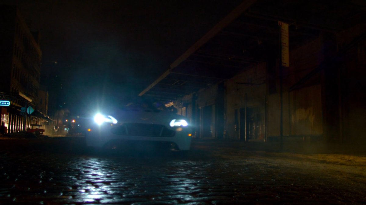 Spheeris' car driving along street.