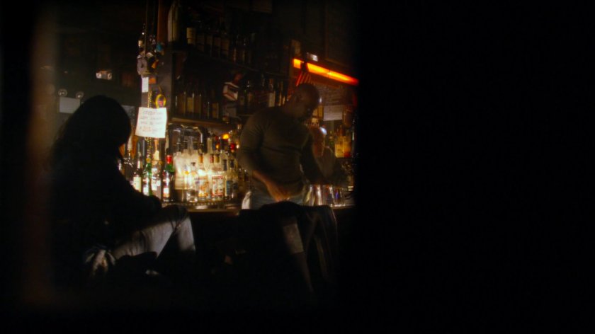 Jessica and Luke inside his bar.