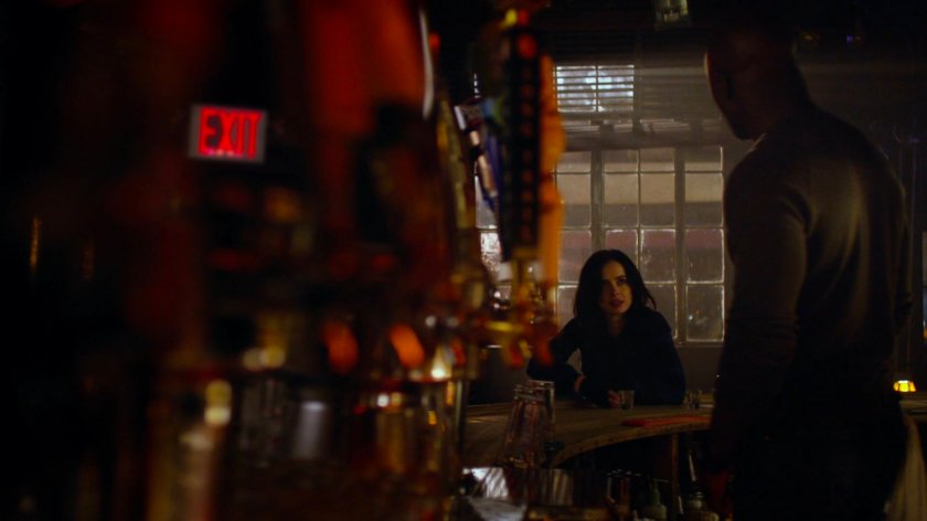 Jessica and Luke inside his bar.