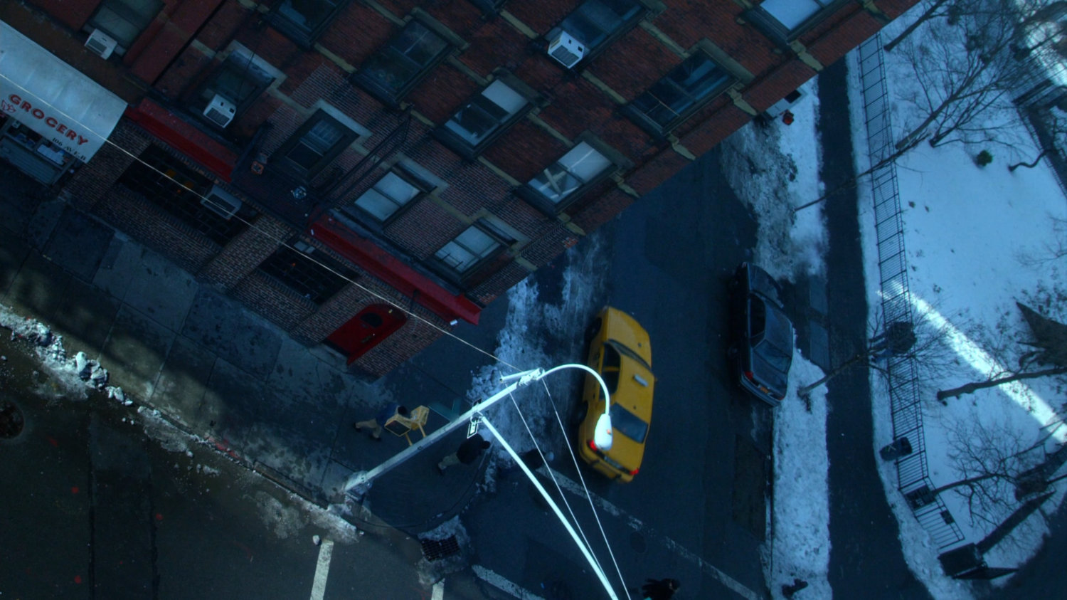 Exterior corner of Luke Cage's bar.