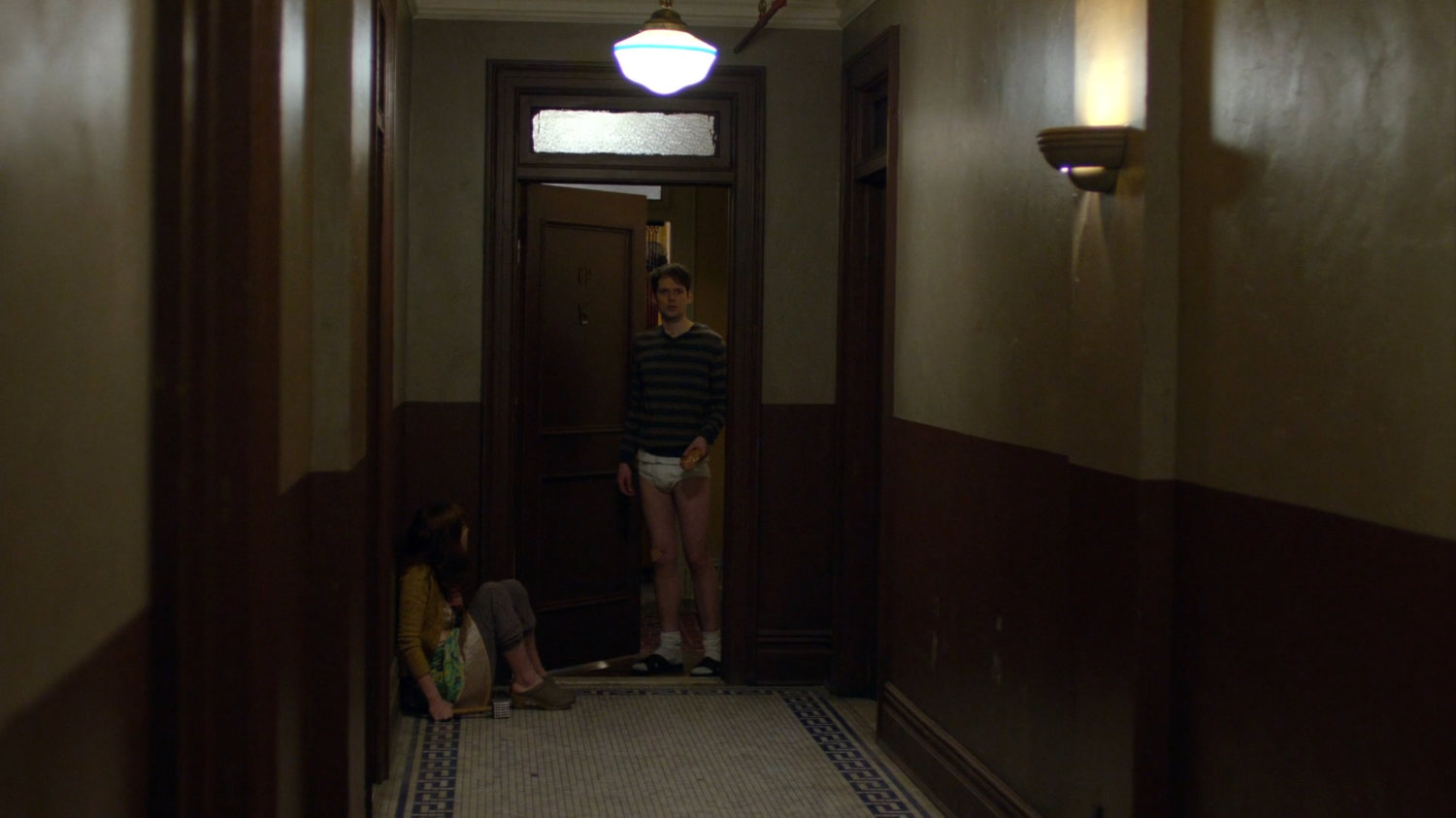 Ruben and Robyn in the sixth floor hallway of Jessica's building.