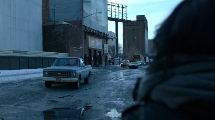 Jessica looking at bus accident location.