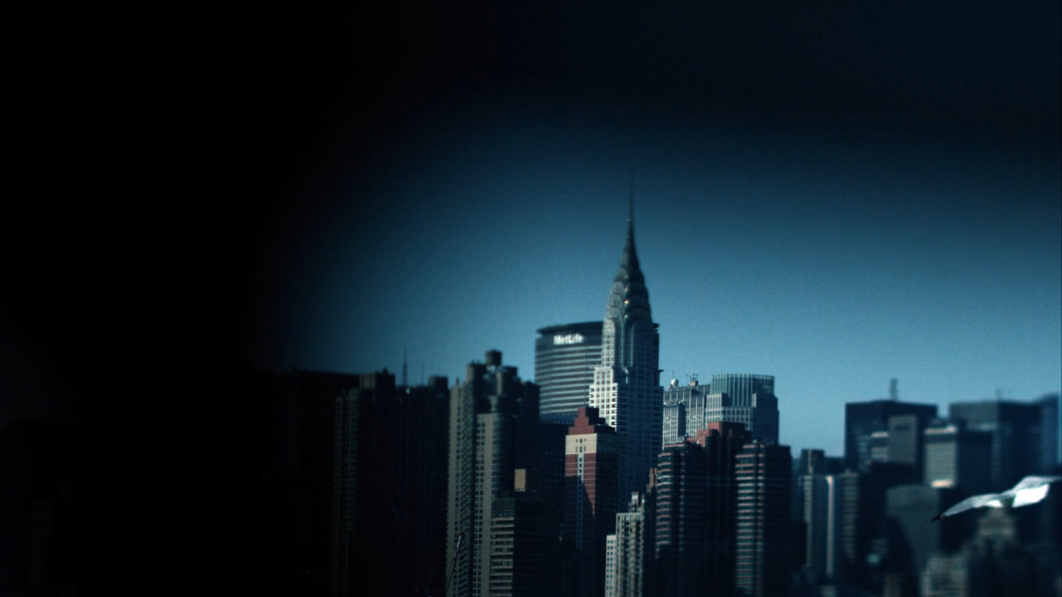 Slightly out of focus shot of midtown Manhattan from Brooklyn.