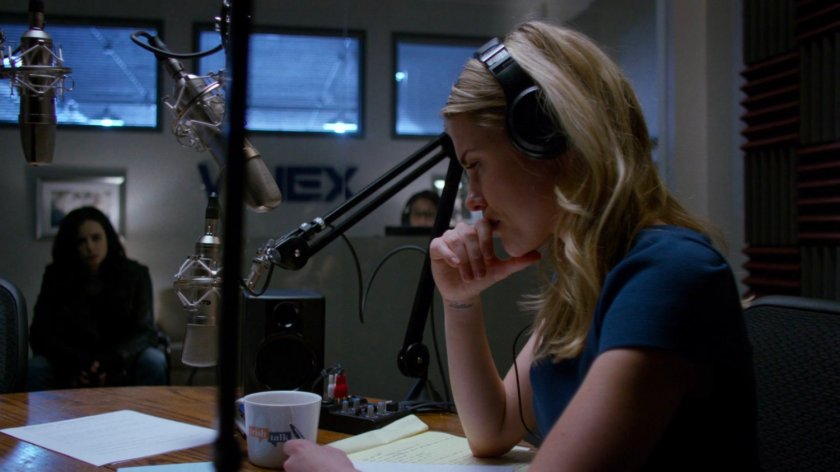 Trish in WNEX studio.