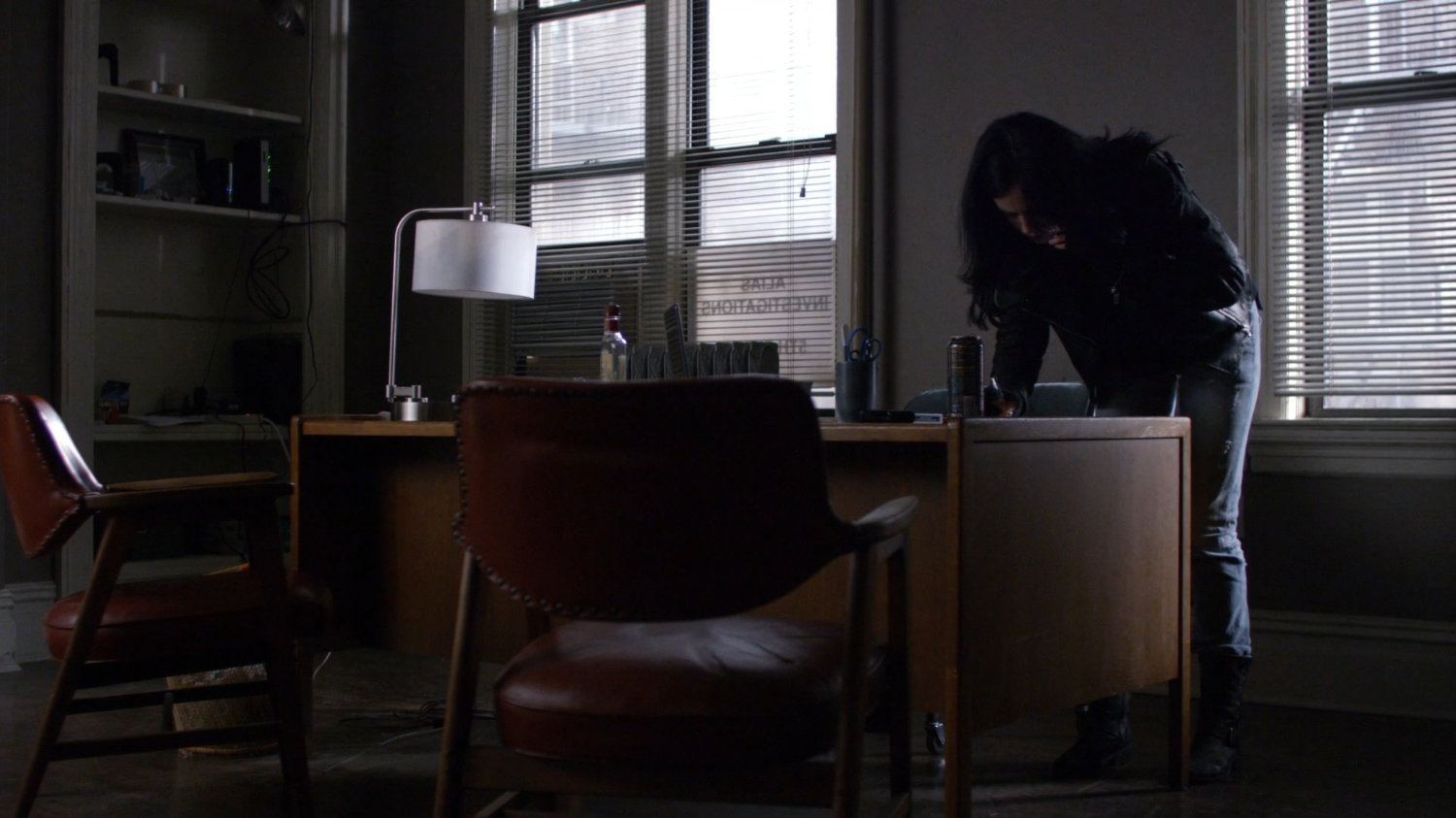 Jessica in the Alias Investigations office.
