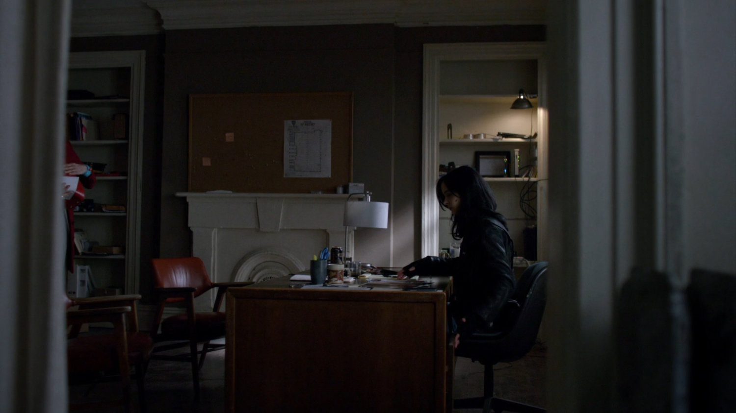 Jessica inside her office at Alias Investigations.