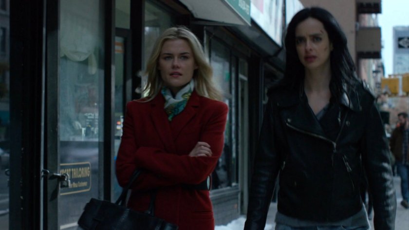 Jessica and Trish walking on sidewalk