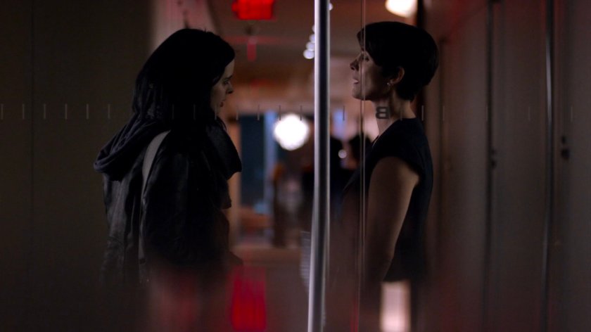 Jessica and Jeri outside conference room at Hogarth, Chao, & Benowitz.