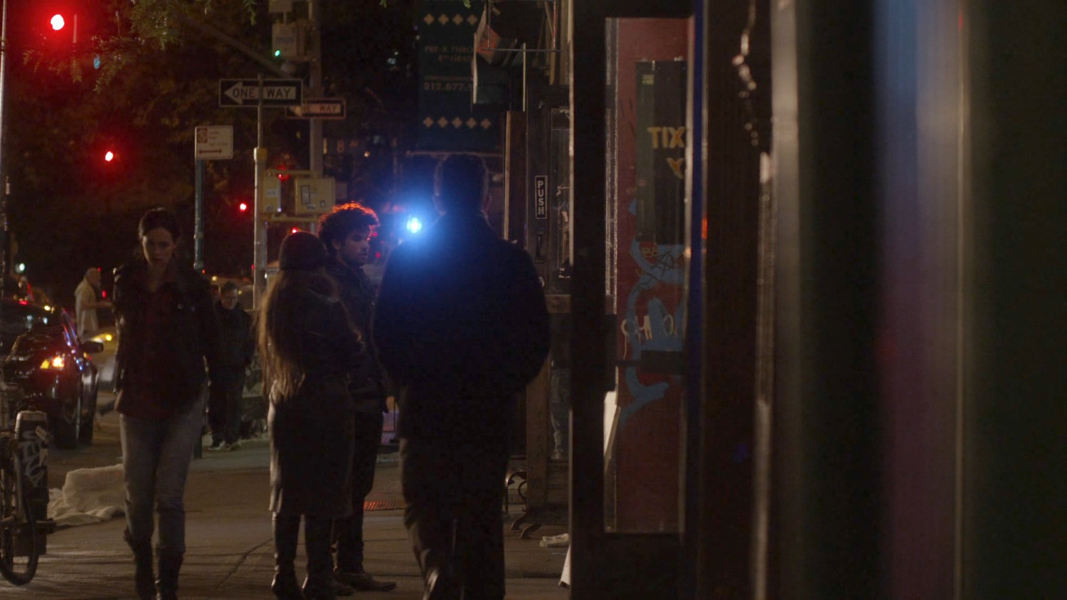 Jessica walking to a support meeting of Kilgrave victims.