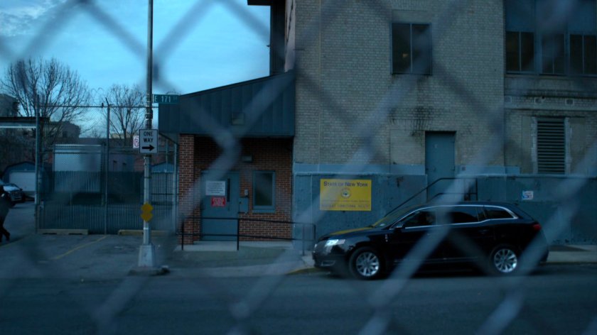 Car parked in front of Northeastern Correctional Facility.