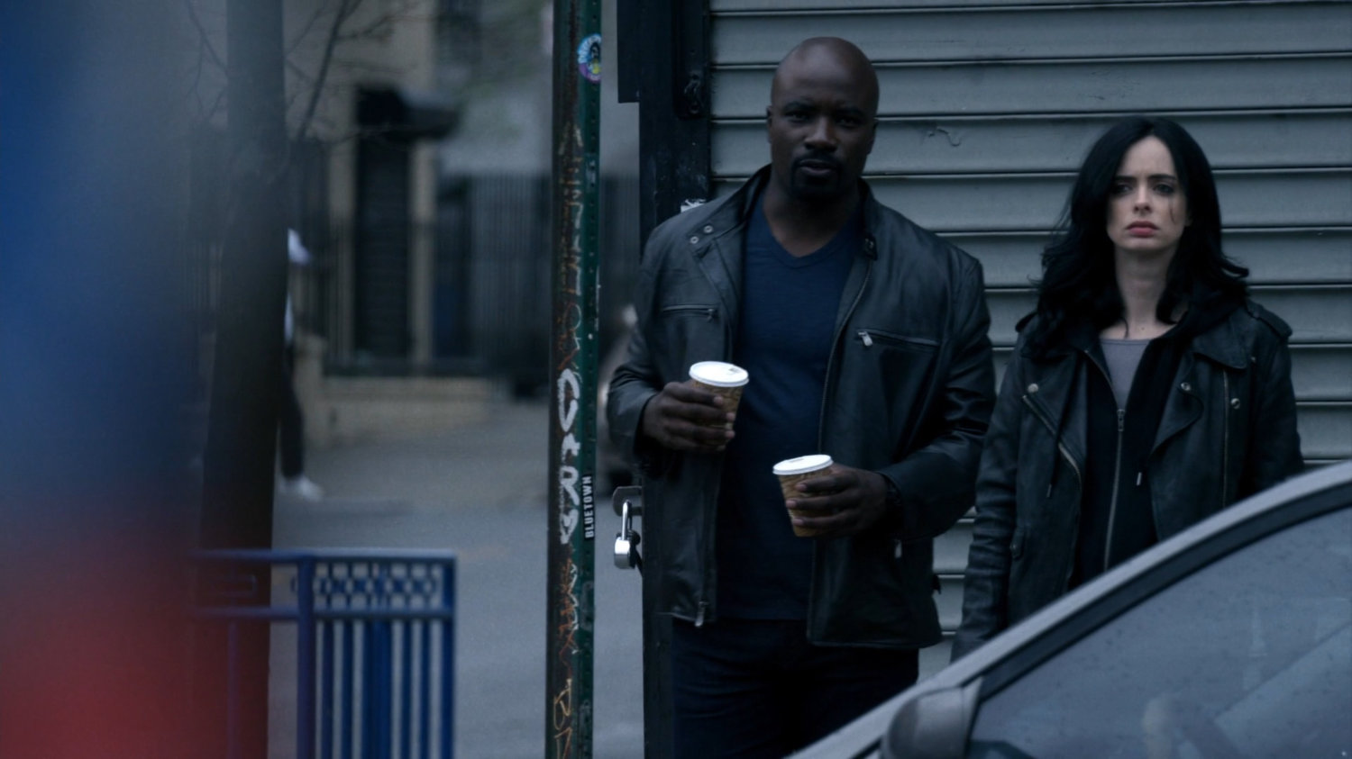 Luke and Jessica watching someone pretending to be Antoine.