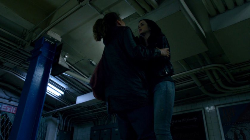 Jessica threatening Wendy on the platform of 2nd Ave Subway Station.