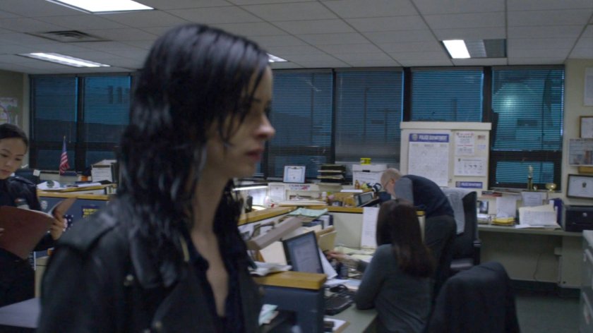 Jessica in the 15th Precinct police station.