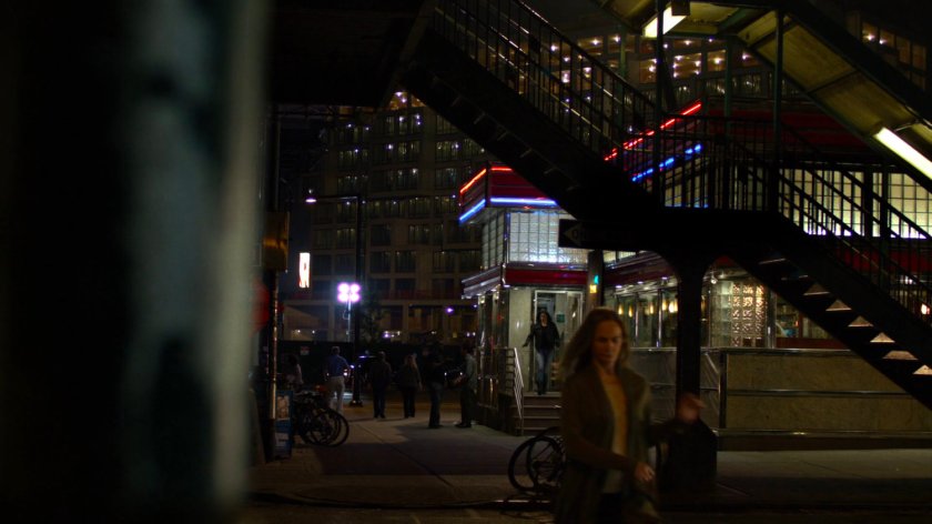 Jessica following "Betty" aka Louise Thompson outside of Court Square Diner.
