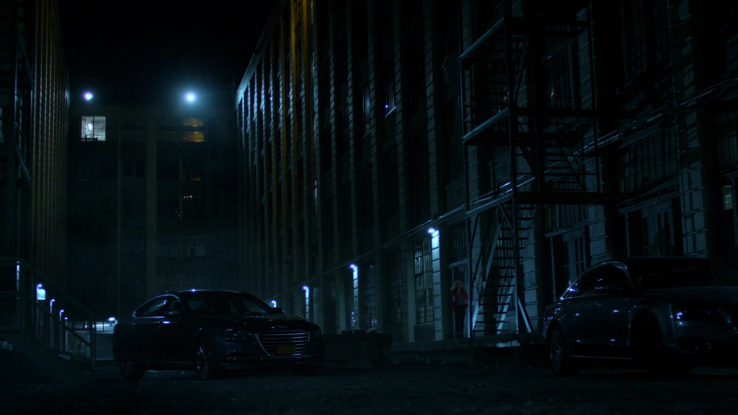 Outside of CDC facility at night.