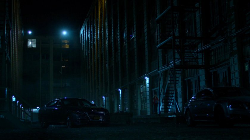 Outside of CDC facility at night.