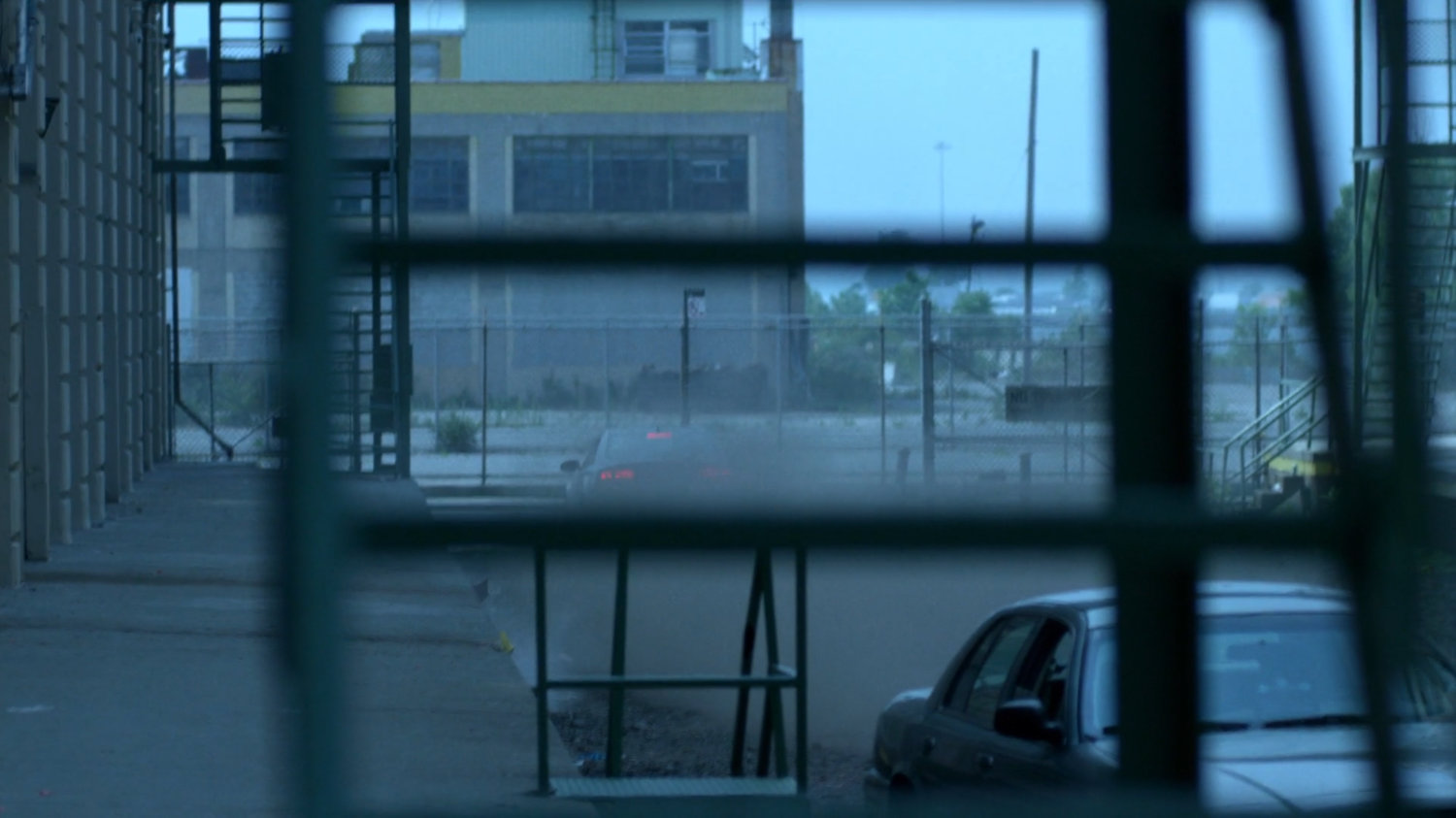 Car driving away from CDC Facility.