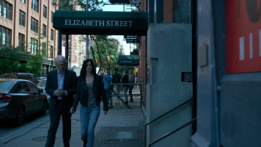 Albert and Jessica walking into Niku Japanese restaurant.