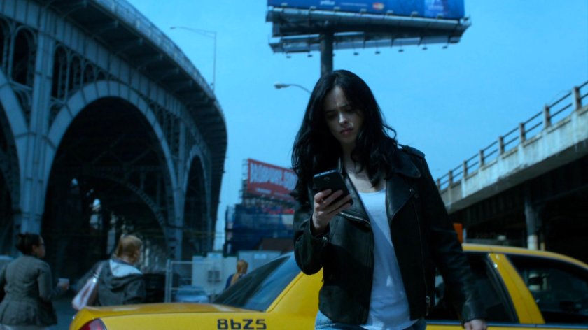 Jessica exiting taxi cab outside the Old Morgue.